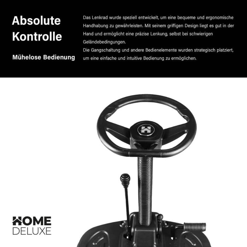 Home Deluxe Reaper Benzin-Aufsitzrasenmäher – 61 cm Schnitt, 6,5 PS, 150L Fangkorb