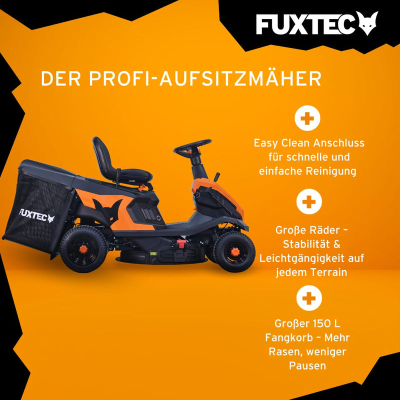 FUXTEC FX-RMR66 Aufsitzmäher – 66 cm Schnitt, 6 PS, eStart
