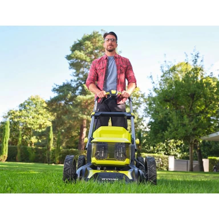 RYOBI 18V Akku-Rasenmäher – 46 cm Schnitt, Brushless, 2×5,0 Ah