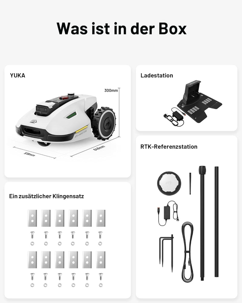 MAMMOTION YUKA 2000 Mähroboter – bis 2400 m², ohne Begrenzungskabel