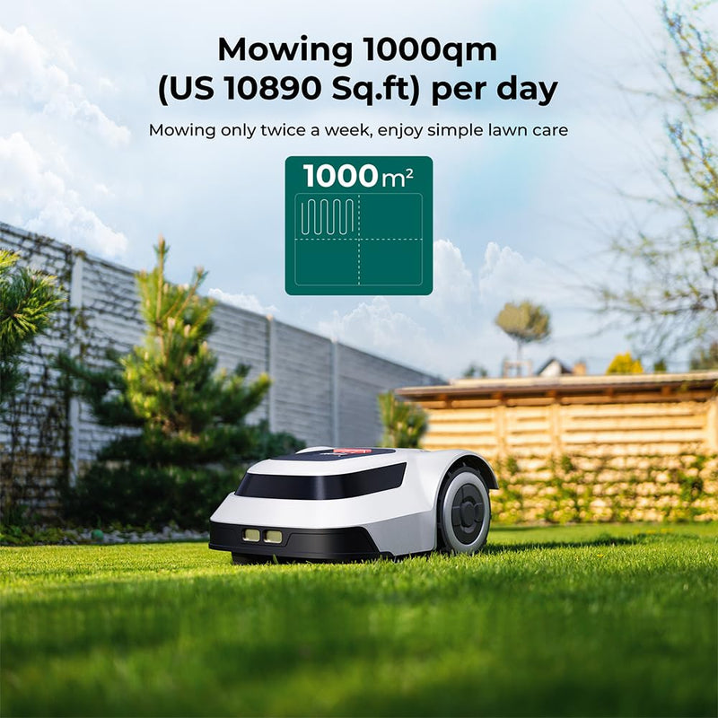 Mähroboter – bis 1000 m², Regensensor, automatische Ladestation, 45% Steigung