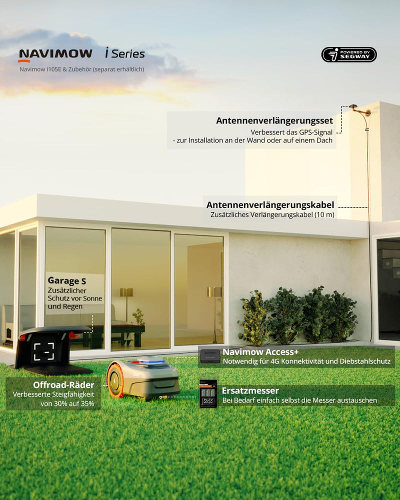 Navimow i105E Mähroboter – bis 600 m², ohne Begrenzungskabel, KI-Auto-Kartierung