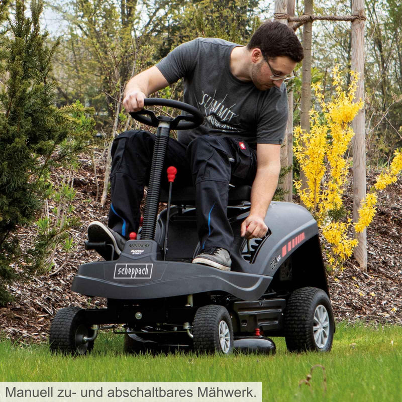 Scheppach MR224-61 Benzin-Rasentraktor – 61 cm Schnitt, 6,8 PS, E-Start