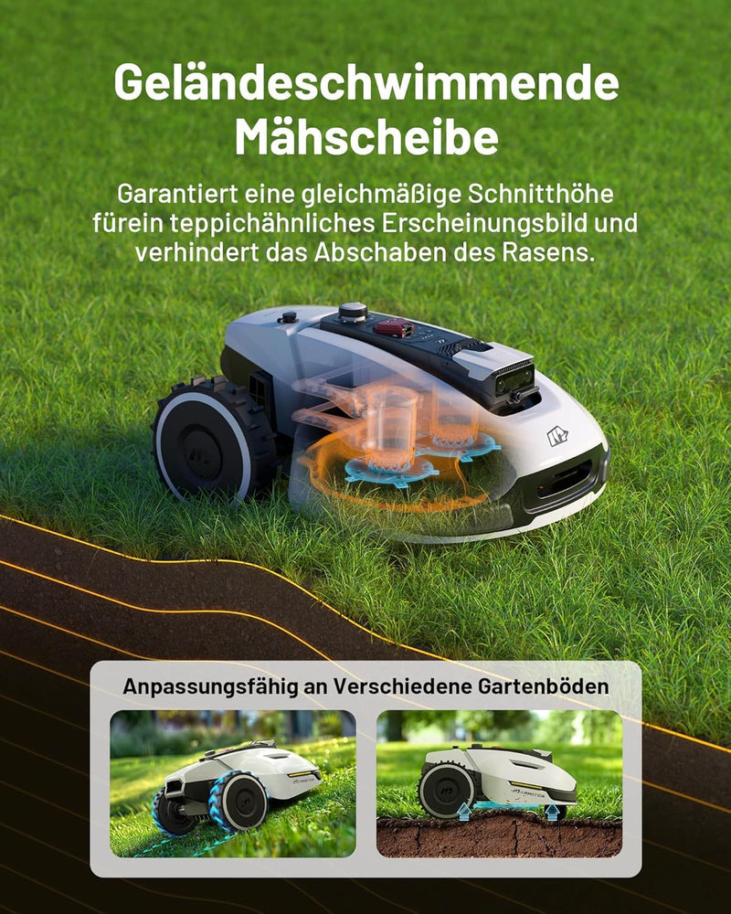MAMMOTION YUKA 2000 Mähroboter – bis 2400 m², ohne Begrenzungskabel