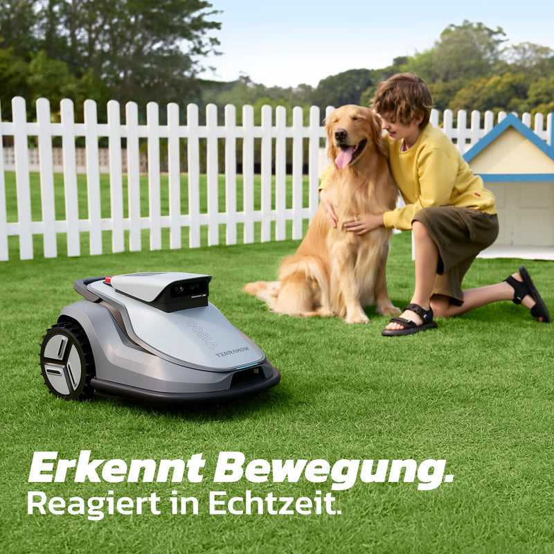 Terramow V1000 Mähroboter – bis 1200 m², ohne Begrenzungskabel, KI-Hinderniserkennung