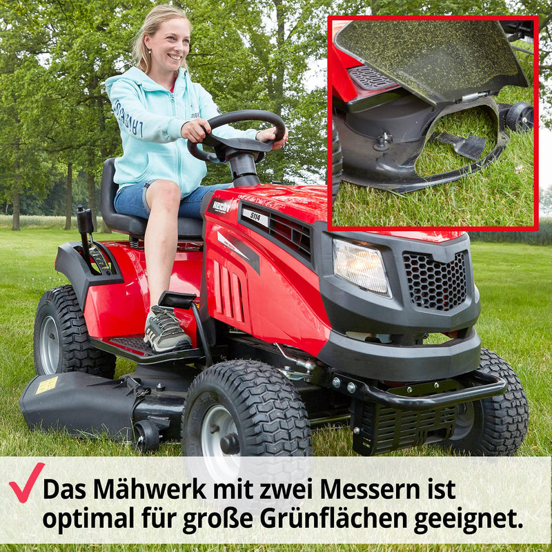 HECHT 12 PS Rasentraktor – 98 cm Schnitt, Benzin Aufsitzmäher