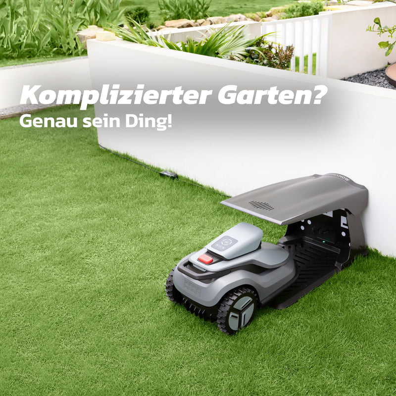 Terramow V1000 Mähroboter – bis 1200 m², ohne Begrenzungskabel, KI-Hinderniserkennung