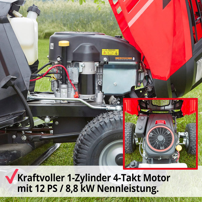 HECHT 12 PS Rasentraktor – 98 cm Schnitt, Benzin Aufsitzmäher