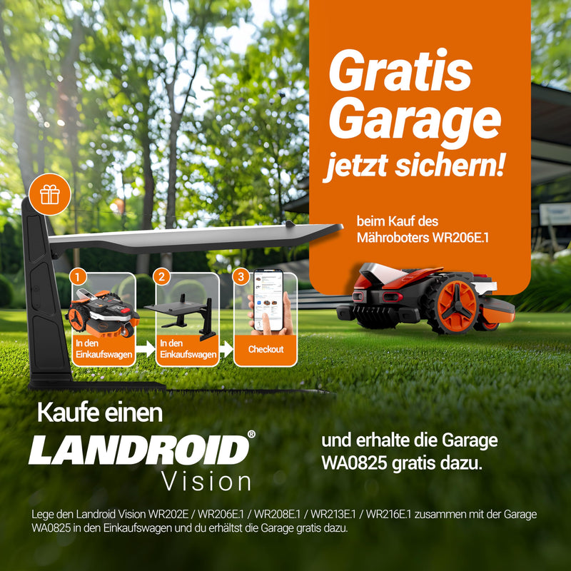 WORX Landroid Vision M600 WR206E.1 – Mähroboter bis 600 m², ohne Begrenzungskabel, KI-Hindernisvermeidung